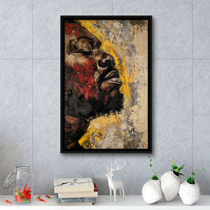 Traditional African American Man Portrait Painting, Framed Canvas Prints Wall Art Decor, Floarting Frame Painting Canvas Art