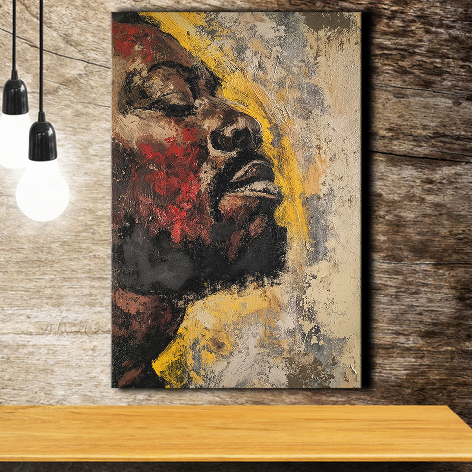 Traditional African American Man Portrait Painting, Canvas Prints Wall Art Home Decor, Painting Canvas Art