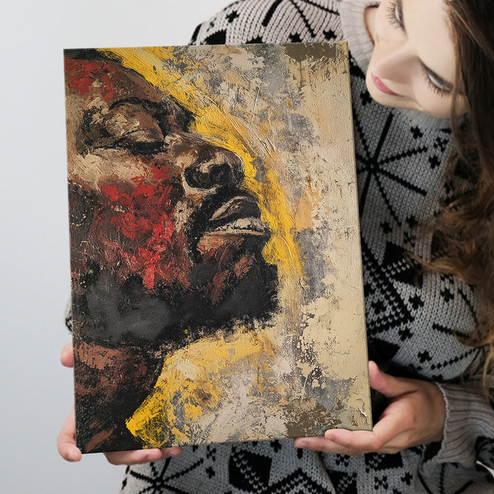 Traditional African American Man Portrait Painting, Canvas Prints Wall Art Home Decor, Painting Canvas Art