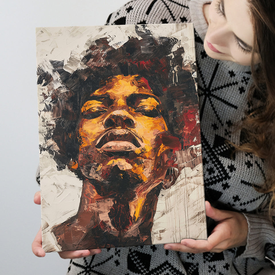 Traditional African Man Portrait Art Painting, Canvas Prints Wall Art Home Decor, Painting Canvas Art