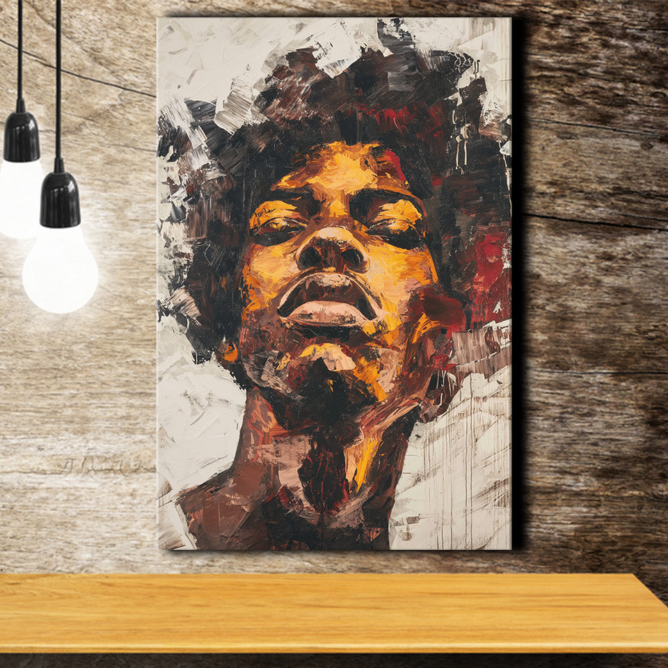 Traditional African Man Portrait Art Painting, Canvas Prints Wall Art Home Decor, Painting Canvas Art