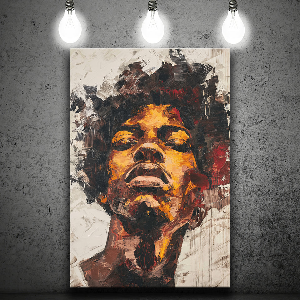 Traditional African Man Portrait Art Painting, Canvas Prints Wall Art Home Decor, Painting Canvas Art