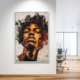 Traditional African Man Portrait Art Painting, Framed Canvas Prints Wall Art Decor, Floarting Frame Painting Canvas Art