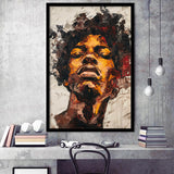 Traditional African Man Portrait Art Painting, Framed Art Prints Wall Decor, Picture Framed Painting