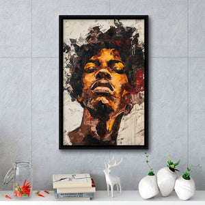 Traditional African Man Portrait Art Painting, Framed Canvas Prints Wall Art Decor, Floarting Frame Painting Canvas Art