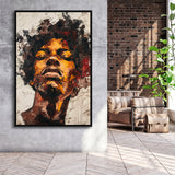 Traditional African Man Portrait Art Painting, Framed Canvas Prints Wall Art Decor, Floarting Frame Painting Canvas Art