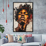 Traditional African Man Portrait Art Painting, Framed Art Prints Wall Decor, Picture Framed Painting