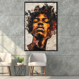 Traditional African Man Portrait Art Painting, Framed Canvas Prints Wall Art Decor, Floarting Frame Painting Canvas Art