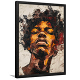Traditional African Man Portrait Art Painting, Framed Art Prints Wall Decor, Picture Framed Painting