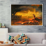 Pandemonium By John Martin, Framed Canvas Prints Wall Art Home Decor,Floating Frame, Ready to Hang