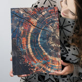 Tree Ring Framed Wall Art, Abstract Colorful Tree Ring Wall Decor, Canvas Painting, Canvas Print Wall Art Decor