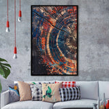 Tree Ring Framed Wall Art, Abstract Colorful Tree Ring Wall Decor,Framed Art Prints Wall Decor, Picture Framed