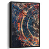 Tree Ring Framed Wall Art, Abstract Colorful Tree Ring Wall Decor,Framed Canvas Prints Wall Art Decor, Floating Frame