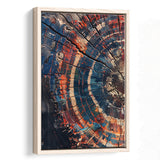 Tree Ring Framed Wall Art, Abstract Colorful Tree Ring Wall Decor,Framed Canvas Prints Wall Art Decor, Floating Frame