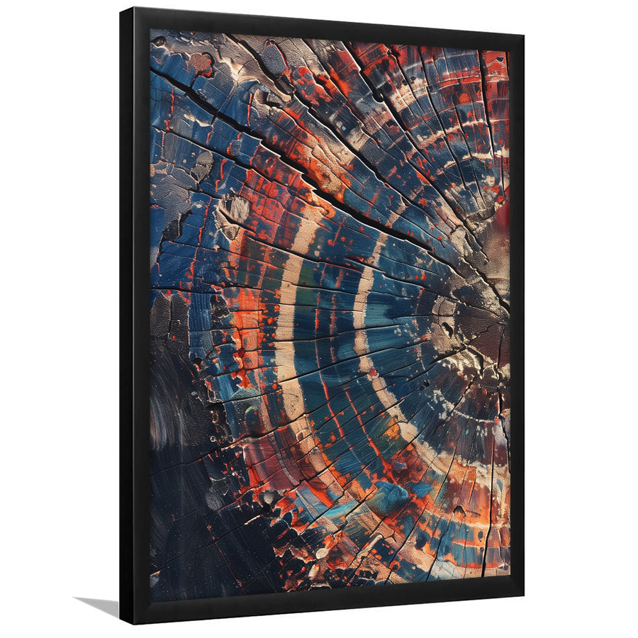 Tree Ring Framed Wall Art, Abstract Colorful Tree Ring Wall Decor,Framed Art Prints Wall Decor, Picture Framed