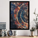 Tree Ring Framed Wall Art, Abstract Colorful Tree Ring Wall Decor,Framed Art Prints Wall Decor, Picture Framed