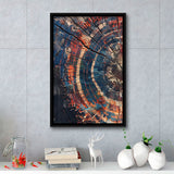 Tree Ring Framed Wall Art, Abstract Colorful Tree Ring Wall Decor,Framed Canvas Prints Wall Art Decor, Floating Frame