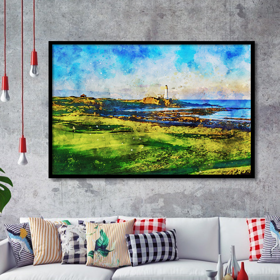 Turnberry Golf Club, Alisa Course Hole 10R, Turnberry, Scotland, Golf Art, Gift for him, Framed Art Prints Wall Decor