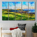 Turnberry Golf Club, Alisa Course Hole 10R, Scotland, Golf Art Print, Extra Large 5 Panel, Canvas Prints Wall Art