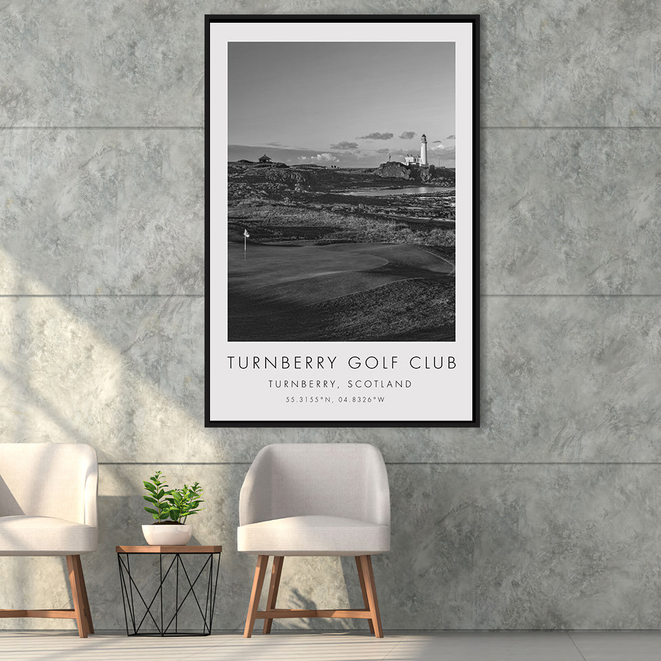 Turnberry Golf Club, Alisa Course, Turnberry, Scotland, Golf Art Print, Floating Frame, Framed Canvas Print Wall Art