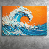 Turquoise Wave Oil Panting V2, Canvas Painting, Canvas Prints Wall Art Decor