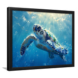 Turtle In The Sea Ocean Acrylic Painting, Painting Art, Framed Art Print Wall Art Home Decor