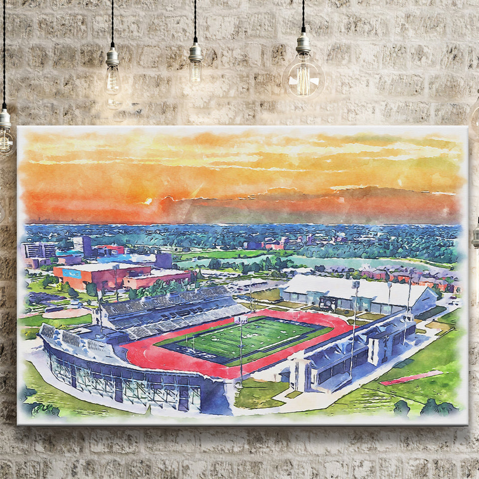 UB Stadium WaterColor Canvas Prints, Getzville New York Watercolor, Stadium Art Gifts