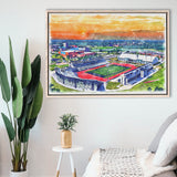 UB Stadium WaterColor Framed Canvas Prints, Getzville New York Watercolor, Stadium Art Gifts, Floating Frame