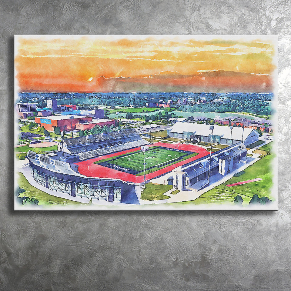 UB Stadium WaterColor Canvas Prints, Getzville New York Watercolor, Stadium Art Gifts
