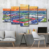 UB Stadium WaterColor 5 Panels Mix Canvas Prints, Getzville New York Watercolor, Large Stadium Canvas