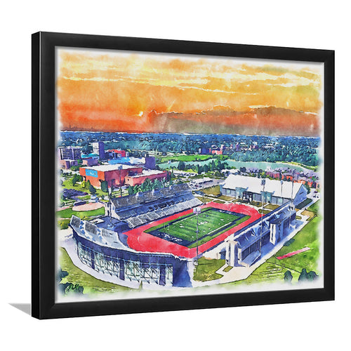 UB Stadium WaterColor Framed Art Prints, Getzville New York Watercolor, Stadium Art Gifts