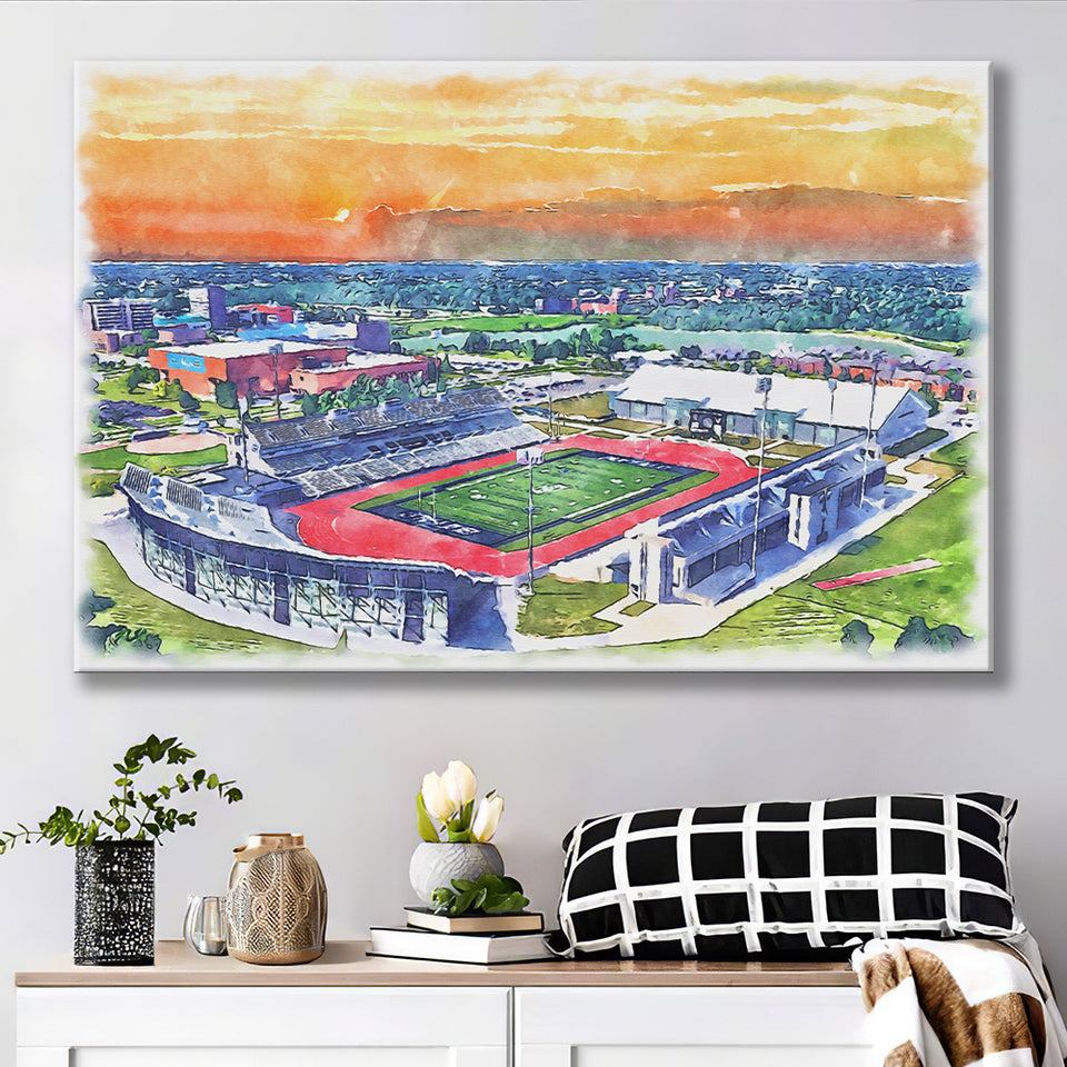 UB Stadium WaterColor Canvas Prints, Getzville New York Watercolor, Stadium Art Gifts