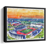 UB Stadium WaterColor Framed Canvas Prints, Getzville New York Watercolor, Stadium Art Gifts, Floating Frame