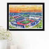 UB Stadium WaterColor Framed Canvas Prints, Getzville New York Watercolor, Stadium Art Gifts, Floating Frame