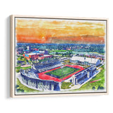 UB Stadium WaterColor Framed Canvas Prints, Getzville New York Watercolor, Stadium Art Gifts, Floating Frame