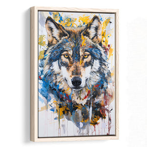 Unique Wolf Portrait Painting Luxury Art, Framed Canvas Prints Wall Art Decor, Floarting Frame Painting Canvas Art