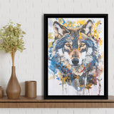 Unique Wolf Portrait Painting Luxury Art, Framed Canvas Prints Wall Art Decor, Floarting Frame Painting Canvas Art