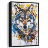 Unique Wolf Portrait Painting Luxury Art, Framed Canvas Prints Wall Art Decor, Floarting Frame Painting Canvas Art