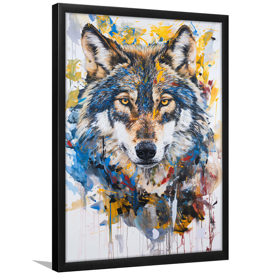 Unique Wolf Portrait Painting Luxury Art, Framed Art Prints Wall Decor, Picture Framed Painting