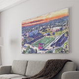 Veterans Memorial Stadium WaterColor Canvas Prints, Troy Watercolor, Stadium Art Gifts