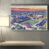 Veterans Memorial Stadium WaterColor Canvas Prints, Troy Watercolor, Stadium Art Gifts
