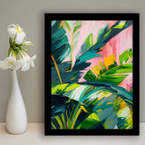 Vibrant Jungle Foliage Painting, Abstract Leafy Wall Art, Modern Botanical Decor Art Print, Framed Art Print, Fine Art Wall Decor