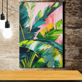 Vibrant Jungle Foliage Painting, Abstract Leafy Wall Art, Modern Botanical Decor Art Print, Canvas Print Wall Art, Wall Decor