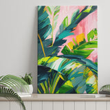 Vibrant Jungle Foliage Painting, Abstract Leafy Wall Art, Modern Botanical Decor Art Print, Canvas Print Wall Art, Wall Decor