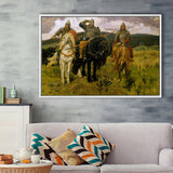 Viktor Vasnetsov Canvas Wall Art Bogatyrs Warrior Knights Fine Art Print, Framed Canvas Print Wall Art Decor,Floating Frame