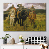 Viktor Vasnetsov Canvas Wall Art Bogatyrs Warrior Knights Fine Art Print, Canvas Print Wall Art Decor, Landscape Art Print