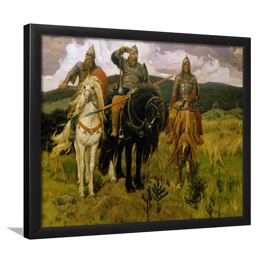 Viktor Vasnetsov Wall Art Bogatyrs Warrior Knights Fine Art Print, Framed Art Print Wall Decor, Framed Picture