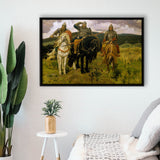 Viktor Vasnetsov Canvas Wall Art Bogatyrs Warrior Knights Fine Art Print, Framed Canvas Print Wall Art Decor,Floating Frame