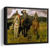 Viktor Vasnetsov Canvas Wall Art Bogatyrs Warrior Knights Fine Art Print, Framed Canvas Print Wall Art Decor,Floating Frame