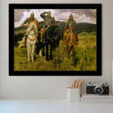 Viktor Vasnetsov Wall Art Bogatyrs Warrior Knights Fine Art Print, Framed Art Print Wall Decor, Framed Picture